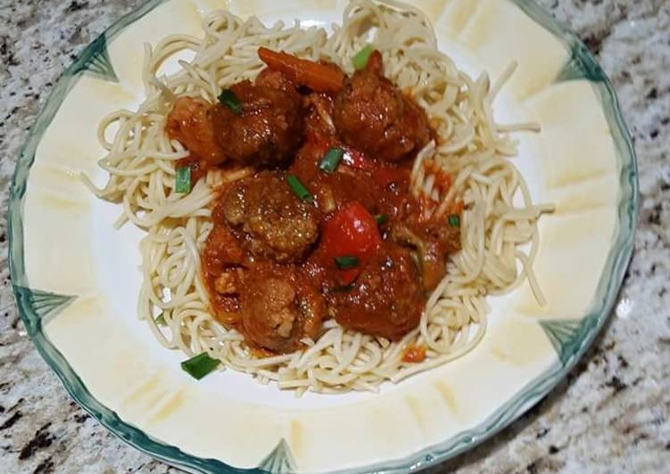 Recipe of Perfect Meatballs with spaghetti