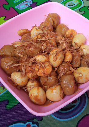 Foto resep Balado Udang, Telor Puyuh dan bakso
