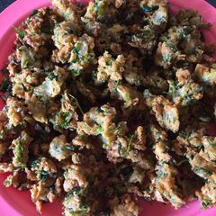 A picture of Spring Onion & Menthi Pakora.