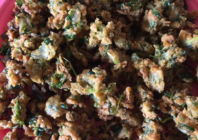 Recipe of Jamie Oliver Spring Onion &amp; Menthi Pakora