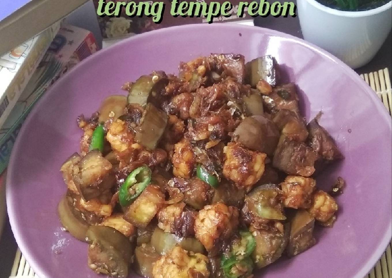 Tumis Pedas Cabe Hijau Terong Tempe Rebon