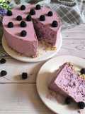 Tarta de queso de moras silvestres sin horno