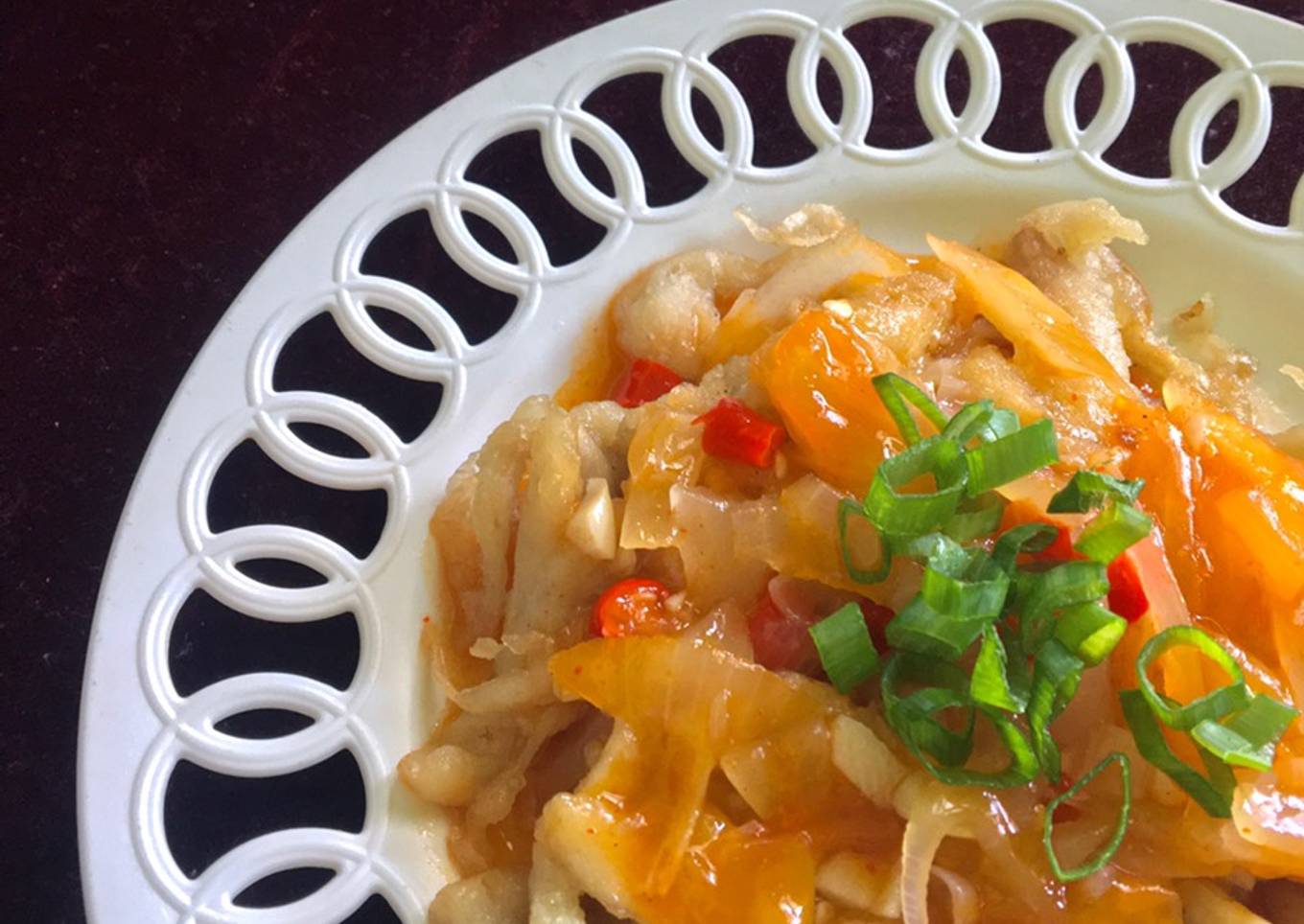 Jamur Krispi Saus Asam Manis Pedas