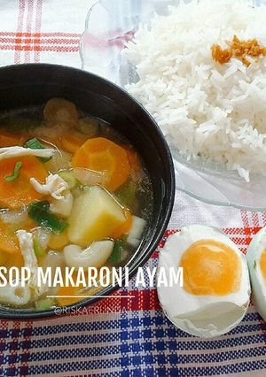Foto resep Sop Makaroni Ayam #postingrame2_sop