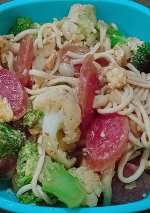 รูปของ ผัดสปาเก็ตตี้,กุนเชียง,ไข่,ผักรวม - คีโต