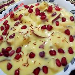 केसरिया फ्रूट कस्टर्ड (kesariya fruit custard recipe in Hindi)-レシピのメイン写真