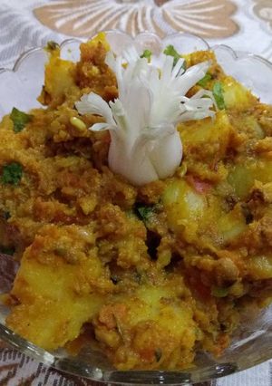 A picture of Baby potatoes in spicy Curd Masala.