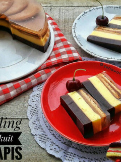 Foto resep Puding Biskuit 3 Lapis