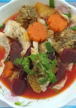 Hình của món Canh xương hầm rau củ.