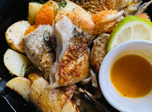 柑橘檸檬奶油香煎鯛魚下巴 的食譜成品照片