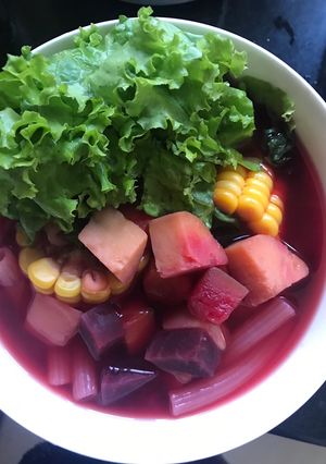 Hình của món Nui rau củ chay.