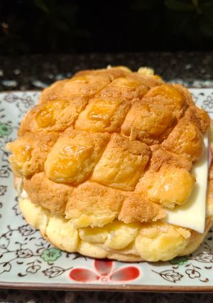 10分鐘做早餐 -香酥火腿起司菠蘿麵包 的食譜成品照片