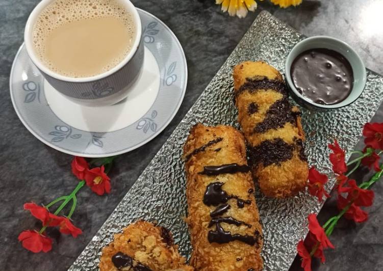 Simple Way to Prepare Perfect Chocolate Bread Roll with Coffee 🍫☕️