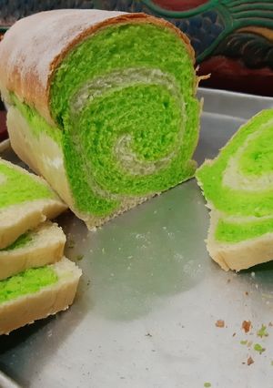 Foto resep Roti tawar pandan swirl