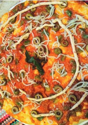 صورة لوصفة بيتزا لذيذه 😋