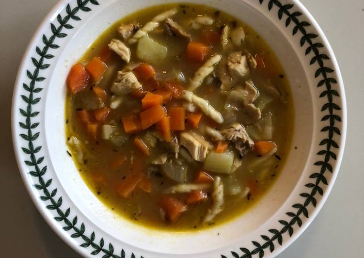 Simple Way to Prepare Perfect Use-up Chicken Soup