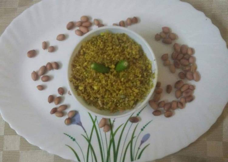 Recipe: Delicious Peanut chilli chutney podi