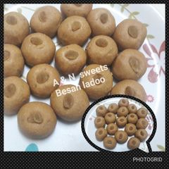 A picture of Besan Ladoo  .