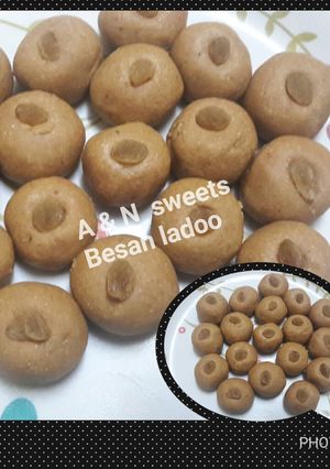 A picture of Besan Ladoo  .