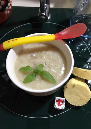 Hình của món Cháo thịt bò khoai lang phomai cho bé.