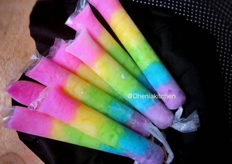 Resep masakan Es jelly rainbow | Bahan Membuat Es jelly rainbow Yang Menggugah Selera