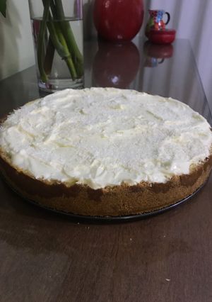 Una foto de Cheesecake de coco y leche condensada