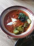 Tomato Soup with Yoghurt and Basil