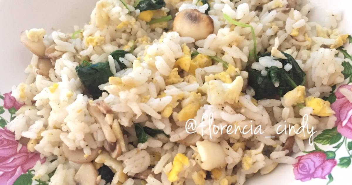 Resep Mushroom Spinach Fried Rice oleh Florencia Cindy Cookpad