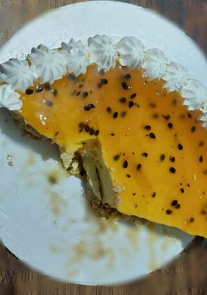 Una foto de Cheseckake de Maracuyá