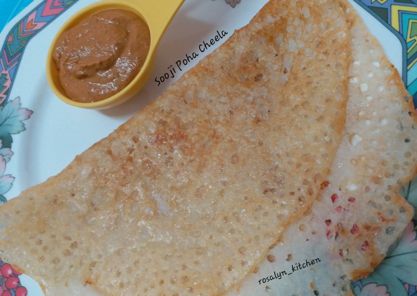 Sooji - Poha Cheela (chili) / semolina - flat rice pancake