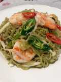 Spicy Stir-Fried Vegetable Noodles with Shrimp