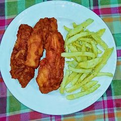 A picture of Amritsari fish Fry with finger chip.