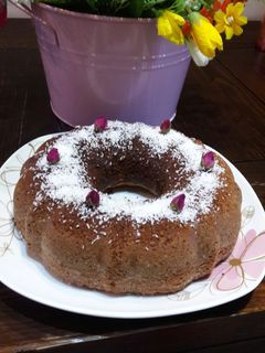 صورة لوصفة كيكة جوز الهند 😍هشة وطيبة