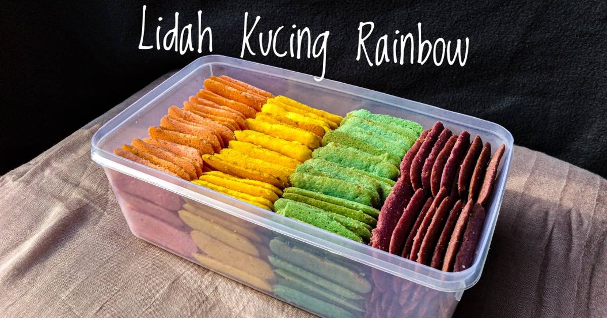 Resep Lidah Kucing Rainbow Enak Dan Mudah Cookpad