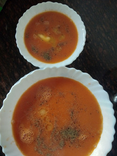A picture of Tomato carrot soup.