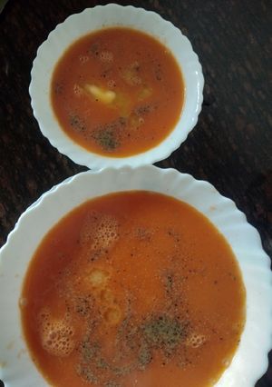 A picture of Tomato carrot soup.
