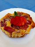 Tartas individuales de fresa (Clafoutis)