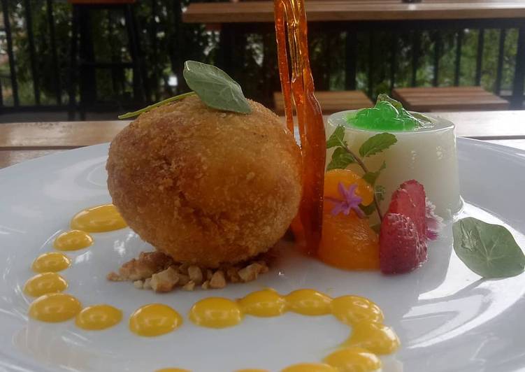 Resep Fried Ice Cream With Pudding vanilla, Lezat