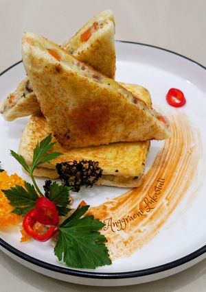 Foto resep Bread Toast with Creamy Beef and Vegetable Ragù