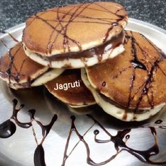 A picture of Nutella Filled Eggless Dora Cake !!.