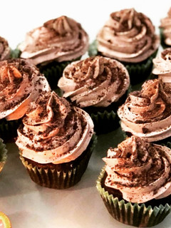 A picture of Mocha buttercream cupcakes.