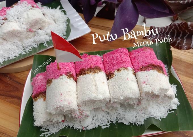 Resep Putu Bambu Merah Putih || Tanpa Cetakan Bambu Resep Putu Bambu Merah Putih || Tanpa Cetakan Bambu