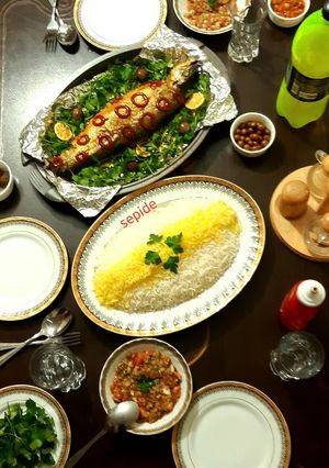 عکسی از دستور ماهی شکم پر