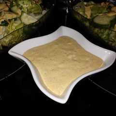 A picture of Bang Bang Salad and Burger Dressing.