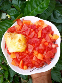 A picture of 3 Fruits salad.