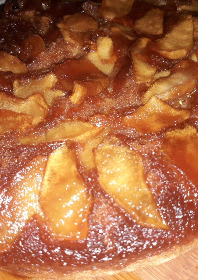 Una foto de Torta de Manzana invertida