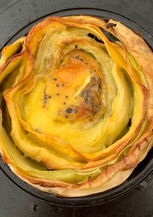 Une photo de Tartelettes aux deux courgettes, citron et pavot bleu - sans gluten - sans lactose