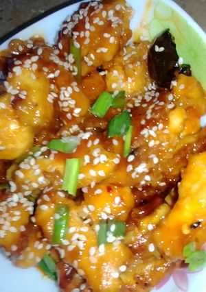 A picture of Crispy honey chicken chili.