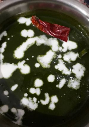 A picture of Spinach dip with cheese and fresh malai.