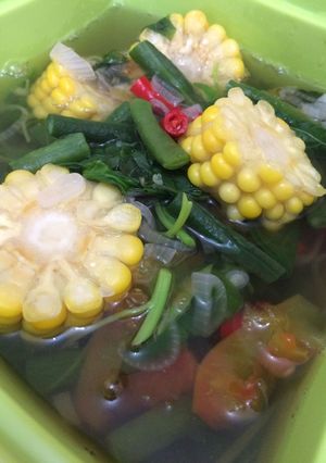Foto resep Sayur bayam (mickyal) -kacang panjang, jagung manis-